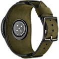 thumbnail image 3 of Brazalete de piel auténtica Hepsun de 20 mm, color verde militar, 3 of 7