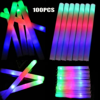 5Pack) Light-Up Foam Sticks LED Rally Rave Cheer Tube Soft Glow Baton  Multi-Color Wands Concerts, Night Games,Wedding Supplies 