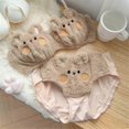 thumbnail image 5 of Women's 2Pcs Furry Bra and Panty Set Big Eyes Bear Plush Brassiere Underwear Cartoon Anime Lingerie Cartoon Bikini Set Milk bunny suit XL, 5 of 5