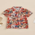 thumbnail image 2 of Independence Day Baby Boys Summer Shorts Set Short Sleeve Lapel Button Down Shirt Tops with Shorts, 2 of 7