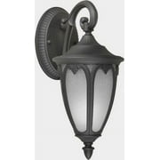 Forte Lighting - One Light Outdoor Lantern Black Finish White Linen Glass -