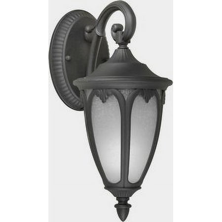 Forte Lighting - One Light Outdoor Lantern Black Finish White Linen Glass -