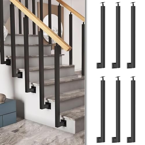 34/36/38/40/42in Side Mount Stair Railing Posts, Indoor Outdoor 270°Adjustable Metal Baluster Post, Staircase Balusters with Screws Kit for Deck, Balcony and Porch$$Tools & Hardware Other