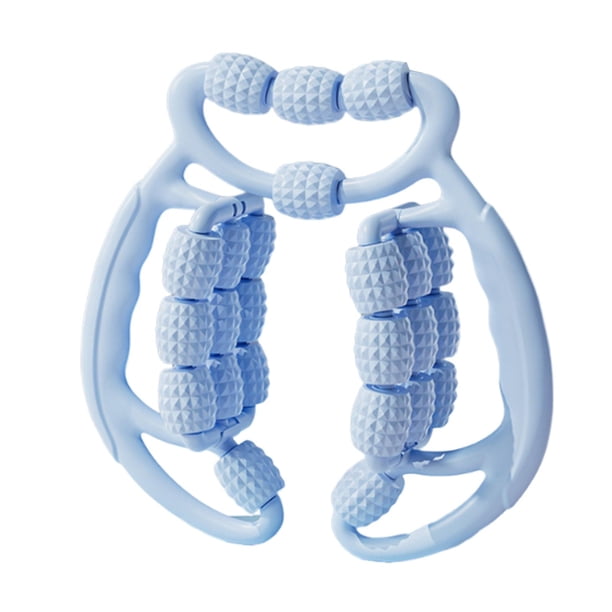 Rodillo de masaje para piernas. Pinzas circulares para piernas. El ejercicio aumenta la flexibilidad de los muslos. Azul