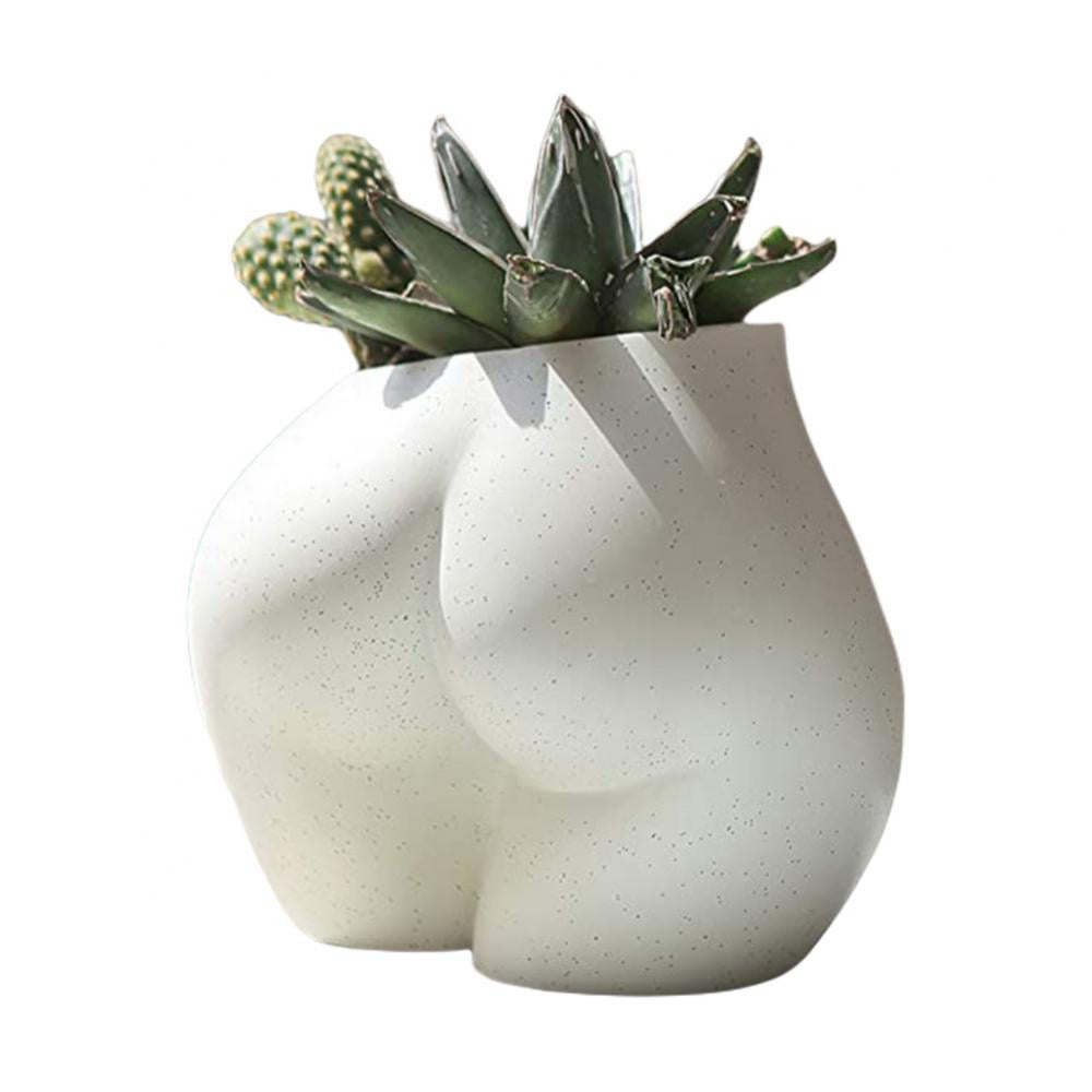Vase body plaster woman Nordic style ceramic vase white modern artisanal vintage contemporary woman butt flower pot art decor
