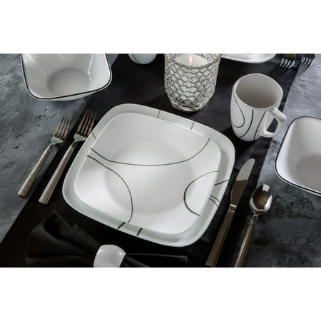 Corelle Simple Lines Square Dinnerware Set, 16 (Best Price Corelle Dinnerware Sets)