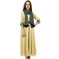 thumbnail image 2 of Bimba Indian Women Rayon Designer Beige A-Line Kurta Kurti Dress With Scarf - 4, 2 of 9