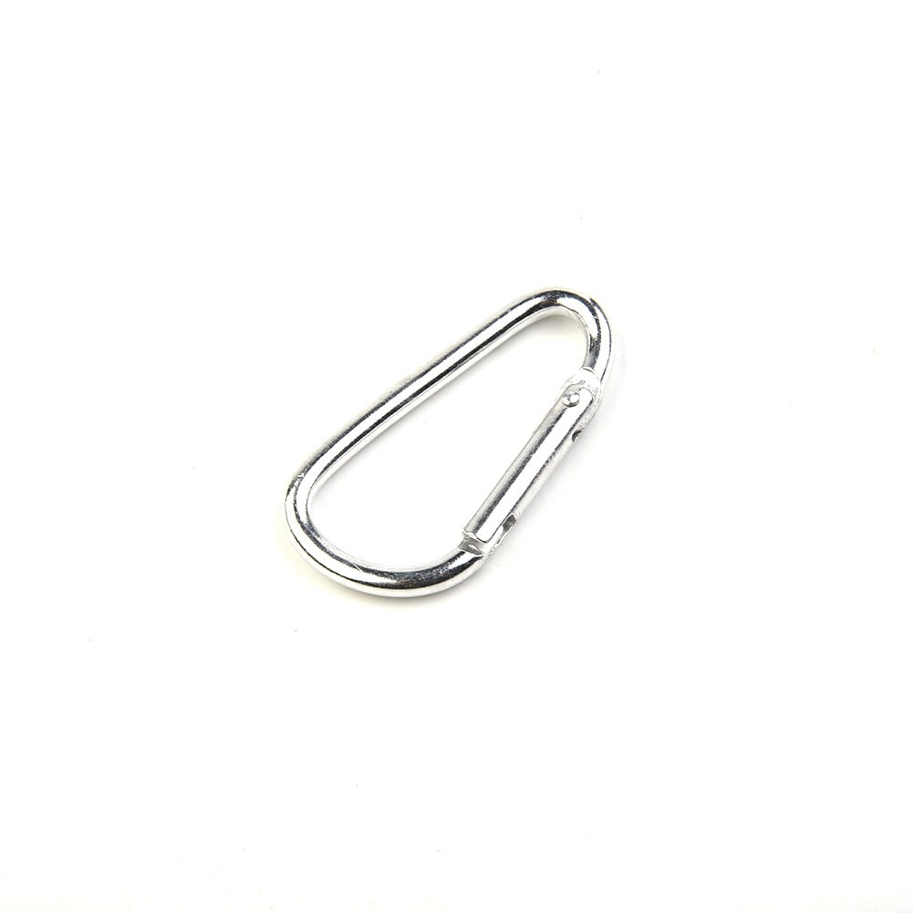 50/100Pcs D-Shaped Spring Clip Black Silver Colorful Aluminum Alloy Carabiner Spring Clip Key Chain Climbing Carabiners Parts