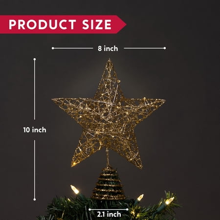 Joiedomi Gold Glitter Star Tree Topper