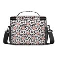 thumbnail image 3 of Pink and White Leopard Print Pattern Insulated Lunch Box for Women Men, Medium Leakproof Cooler Bag with Adjustable Strap, 10"x6.7"x8", 3 of 6