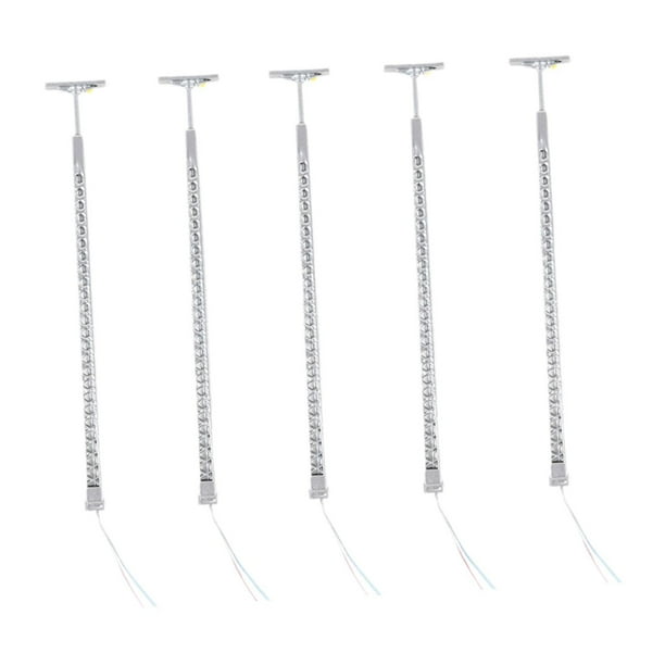 Set de 5 farolas en miniatura a escala 1:87, accesorios para crear dioramas Plata