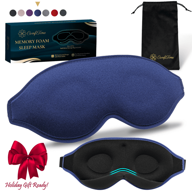 ComfiTime Máscara para Dormir 3D: Máscara para Dormir 100 % Opaca, Cubre Ojos para Hombres y Mujeres, Antifaz para Contorno con Deflector Nasal, Suave y Liviana, sin Látex