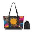 thumbnail image 7 of FORMRS Canvas Laptop Tote Bag for Women with 15.6" Computer Compartments Shoulder Handbag, Futuristic Circles, 7 of 7