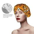 thumbnail image 4 of Easygdp Tiger Shower Caps for Women, Double Waterproof Layers Shower Cap, Quick Drying Bath Hair Cap Reusable, 4 of 9
