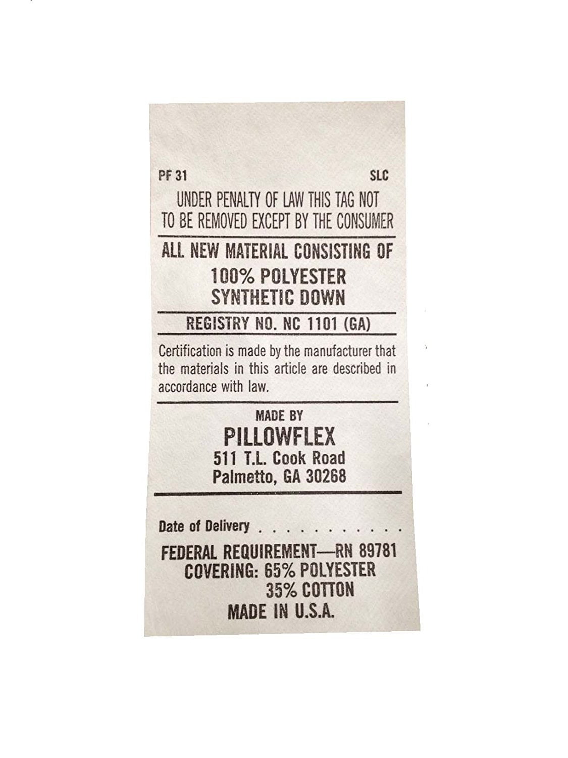  Pillowflex Synthetic Down Pillow Insert - 14x36 Down