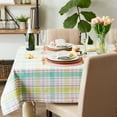 thumbnail image 3 of DII 60x84" Modern Cotton Spring Plaid Tablecloth in Multi-Color, 3 of 3