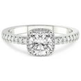 thumbnail image 4 of IGI Certified 3 Carat Cushion Shape Lab Grown Diamond Engagement Ring | 14K White Gold | Elle Classic Halo Diamond Ring | FG-VS1-VS2 Quality Friendly Diamonds, 4 of 6