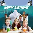 thumbnail image 3 of White Robotic Hero Cartoon Birthday Backdrop, Kids Happy Birthday Photography Background 94''×71'', 3 of 3