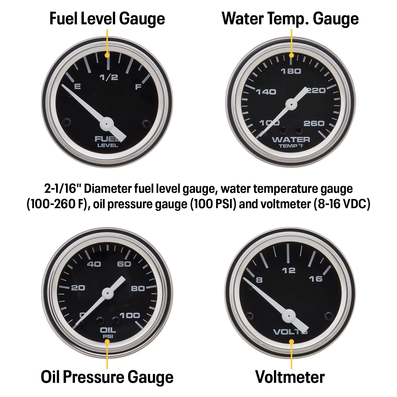 Head and/or Oil Temperature Gauge in Black or Silver Face for Fairing / Dash