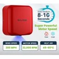 thumbnail image 4 of Alpine Industries Commercial High Speed Hand Dryer Automatic Stainless Steel Hand Dryer Machine, 120V Red, 4 of 9