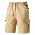 thumbnail image 2 of Carpenter Shorts for Men Drawstring Elastic Waist Summer Cargo Shorts, 2 of 7