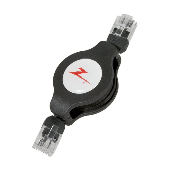 AmerTac Zenith Retractable CAT 5e RJ45 Network Cable 30 inches (PN1003REB)