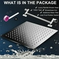 thumbnail image 4 of 12 Inch Square Rain Showerhead with 11 Inch Adjustable Extension Arm,Large Stainless Steel High Pressure Shower Head,Ultra Thin Rainfall Bath Shower with Easy to Clean and Install-Brushed Nickel, 4 of 10