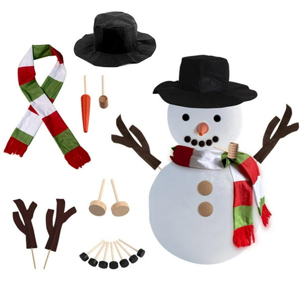 Decoración De Muñeco De Nieve, Kit De Fabricación De Vestidor De Muñeco De Nieve Con Sombrero, Bufanda, Botón De Madera, Juguetes Para Niños, Decoración De Vacaciones De Navidad Guardurnaity HA046541-01