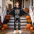 thumbnail image 4 of Hotiary Children's Glow in the Dark Holiday Outfits Hooded Jumpsuit Bodysuit + Gloves Set, Size 3-10 Years, 4 of 7