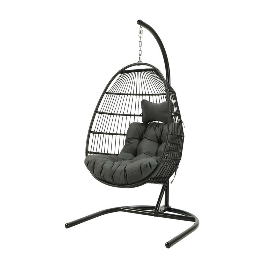 Single Rattan Wicker Swing Chair 3.0mm Thicken Steel Pipe Swing Chair Indoor Outdoor Furniture