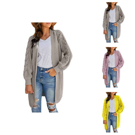 Cardigan Sweaters for Women Long Sleeve Open Front Loose Fit Knitted Sweater Jacket Coat Womens Cardigan Sweaters