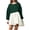 Army Green, variant on LEAVINGSUO Fall Dresses for Women 2023 Fashion Women's Casual Over Sized Sweatshirt Long Sleeve Dress Round-Neck Ladies Patchwork Mini Dresses Navy M