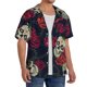 thumbnail image 2 of Fotbe Roses Skulls Camisa Estampada de Manga Corta para Hombre, Casual de Verano, Estilo Playero, Sin Arrugas-3X-Large, 2 of 5