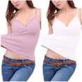 thumbnail image 2 of ZyeKqe 2pc Tank Tops For Women Built in Bra Camisole Top Spaghetti Strap Sleeveless Undershirts Soft Comfy Base Layer, 2 of 4