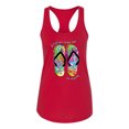 thumbnail image 2 of Wild Bobby, If I Can't Wear My Flip Flops I'm Not Going Colorful Sandals Streetwear Ladies Racerback Tank Top, Red, Small, 2 of 3