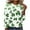 Green-B, variant on Womens St Patricks Day Shamrock Print Long Sleeve T-Shirt Round Neck Casual Top Soft Comfortable Festival Pub Crawl Party Wear Green Green
