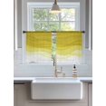 thumbnail image 3 of Sheer Curtains 45 Inch Length 2 Panels Set for Kitchen, Ombre Yellow Waves Semi Sheer Curtains for Windows, Abstract Art Gradient Modern Voile Window Treatments Rod Pocket Curtain, 3 of 7