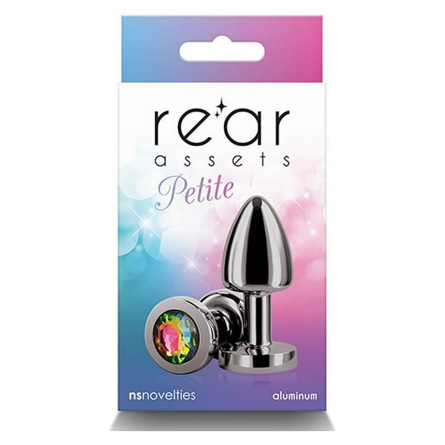 Rear Assets Petite Aluminum Anal Plug, Gunmetal/Rainbow