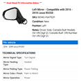 thumbnail image 2 of Left Mirror - Compatible with 2016 - 2018 RX350 2017, 2 of 2