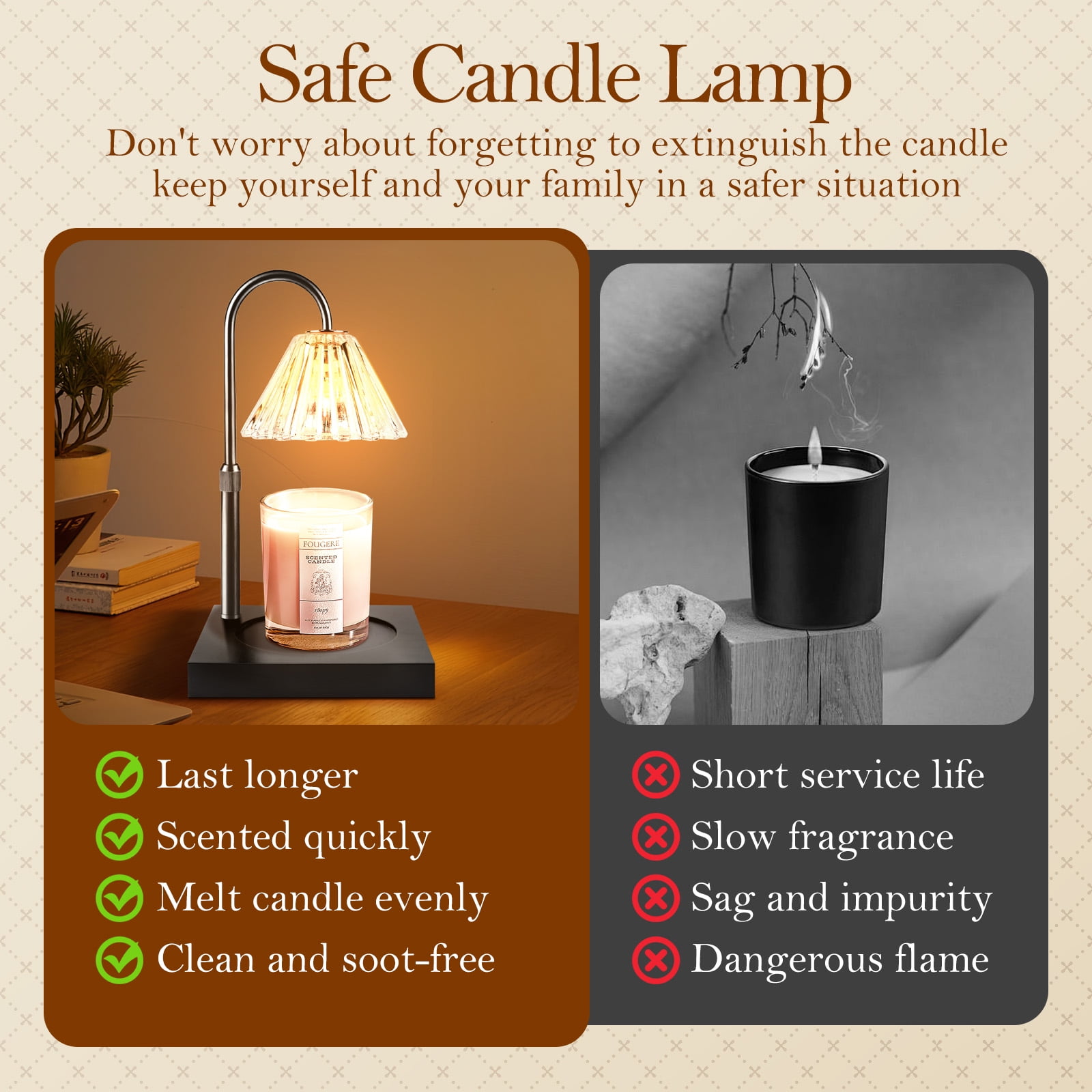 UNTIMATY Candle Warmer Lamp, Adjustable Height Candle Warmer with Timer, Dimmable, Home Decor Wax Me(图2)