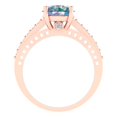 thumbnail image 4 of 2.21ct round cut blue moissanite 18k rose gold Bridal Wedding Engagement Promise Anniversary Ring for Women size 7.75, 4 of 7