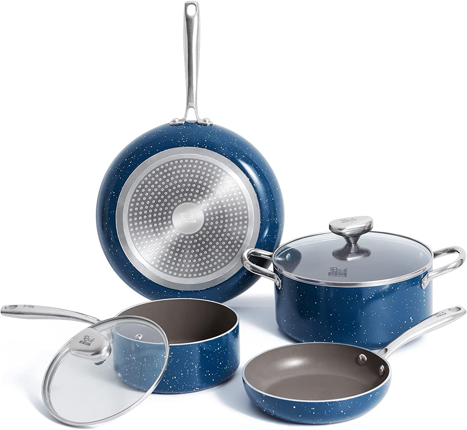 SapphirePro Ceramic Nonstick Pots and Pans, 14Piece Cookware Set with