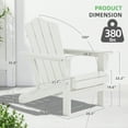 thumbnail image 5 of KINGYES Outdoor Folding Adirondack Chair, HDPE All-Weather Patio Fir Pit Chairs, White, 5 of 8