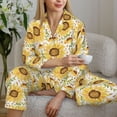 thumbnail image 6 of Lsque Watercolor With Sunflowers Pattern Long Sleeve Pajama Set for Women - Soft 2-Piece Sleepwear and Loungewear Set with Pockets, Comfy Nightwear-Large, 6 of 7