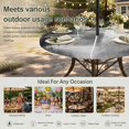 thumbnail image 6 of Round Outdoor Tablecloth with Umbrella Hole and Zipper, Grey Tablecloth with Elastic Waterproof, Modern Oil Painted Art Abstract Geometric Patio Table Covers for 31" - 35" Picnic Pool Tables, 6 of 9