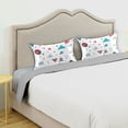 thumbnail image 3 of Yayeee Pillowcase King Size Set of 2 Satin Wrinkle Resistant Pillow Case, Red Simple Shapes, 3 of 7