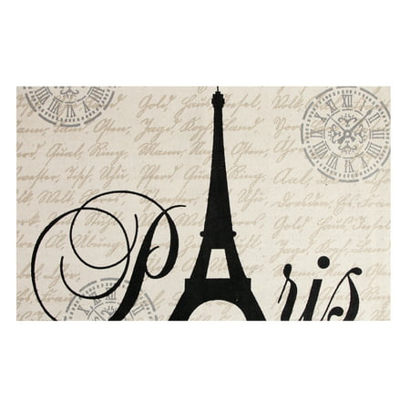 Chesapeake Paris Printed Cotton Eiffel Typography Accent Rug