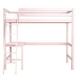 thumbnail image 4 of Hillsdale Caspian Wood Study Twin Loft Bed with Desk, Pink, 4 of 8