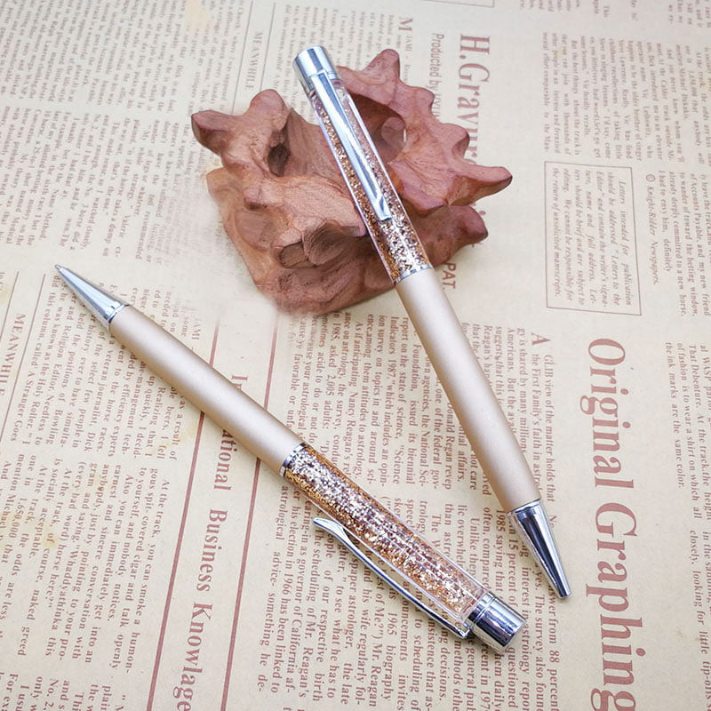Full Metal Diamond Luxury Medium Nib Ballpoint Pen With Ink Refills Stationeries 