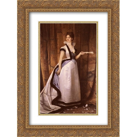 Jules Joseph Lefebvre 2x Matted 18x24 Gold Ornate Framed Art Print 'Portrait Of A Woman'